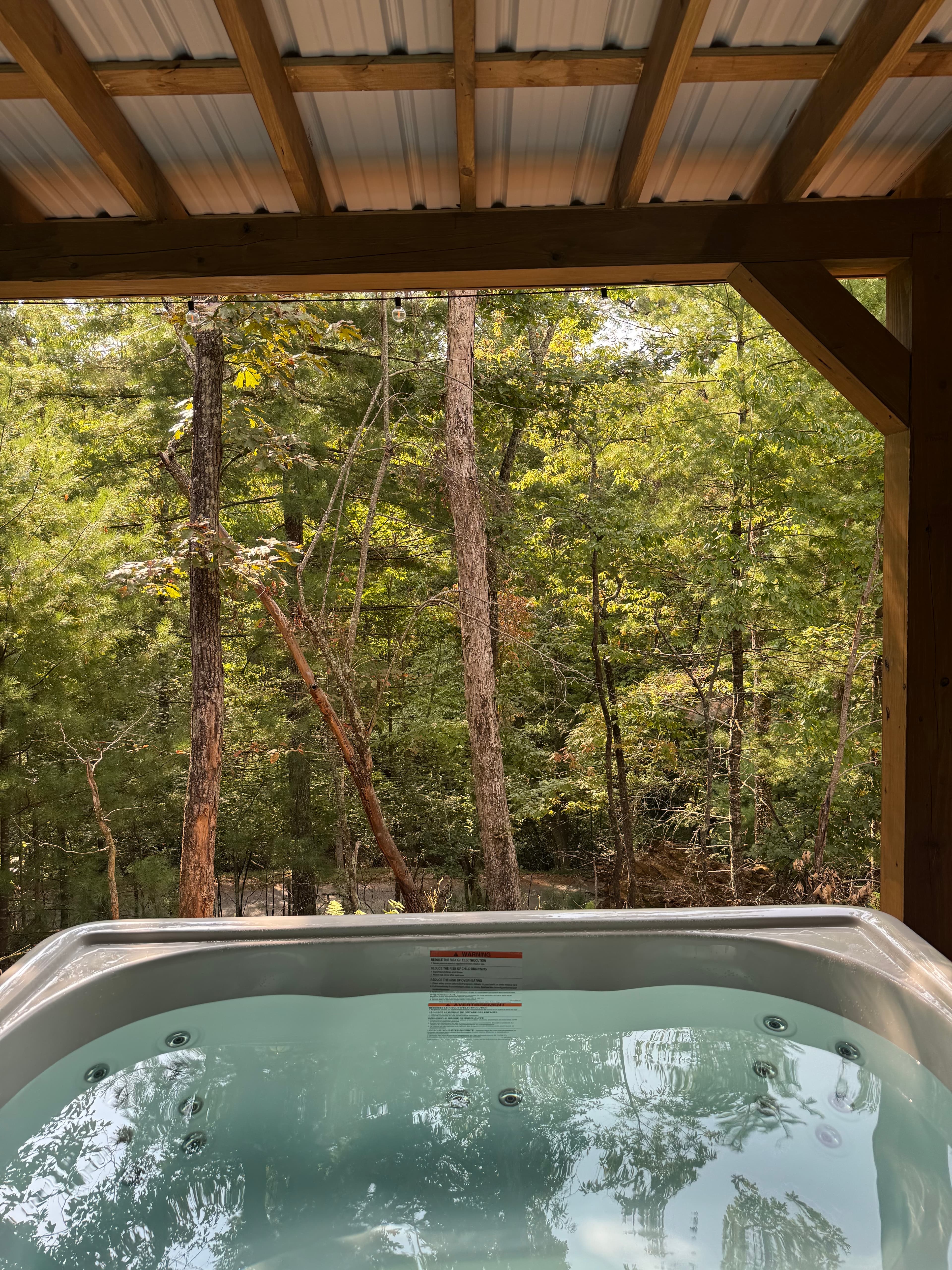 Private hot tub on the covered deck