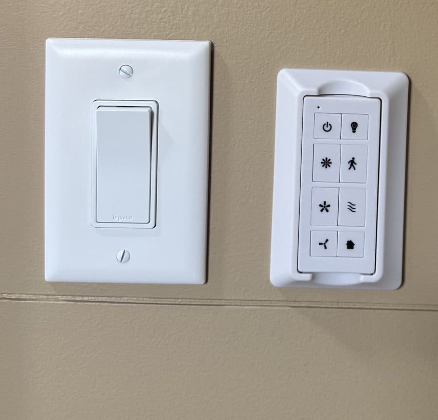 Wall switch and ceiling fan remote